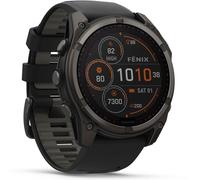 Garmin fenix 8 51mm Solar Sapphire Graphit/Carbongrau Titan DLC 26mm Silikonarmband