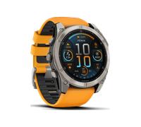 Garmin fenix® 8 fenix 8x - 51 mm AMOLED Sapphire "Graphit/Titanium Titan mit QuickFit-Silikon-Armband 26 mm Spark Orange/Graphit" 010-02905-11