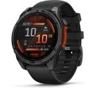 Garmin Fenix 8 [inkl. Silikonarmband schwarz] 47mm Edelstahlgehäuse schwarz/orange | Zustand: Neu