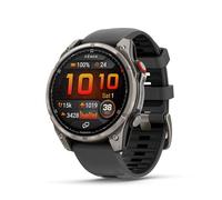 Garmin fēnix 8 Pro, 51 mm, AMOLED-Display, Premium Connected Multisport GPS Smartwatch, inReach-Technologie, Saphir, Titan mit Graphit/schwarzem Silikonband