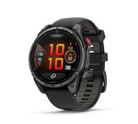 Garmin fēnix 8 Pro, 51 mm, AMOLED-Display, Premium Connected Multisport-GPS-Smartwatch, inReach-Technologie, Saphir, Carbon Gray DLC Titanium mit schwarz/kieselgrauem Silikonband
