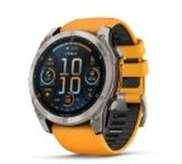Garmin Fenix 8 Sapphire [inkl. Silikonarmband orange] 51mm Titangehäuse silber/grau | Zustand: Neu