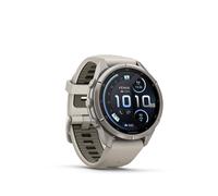 Garmin Fenix 9 Pro inReach 43 mm AMOLED Saphir GPS-Multisport-Smartwatch mit LTE- und Satellitenkommunikation, Titan und Silikonarmband Nebelgrau/Dunkler Sandstein