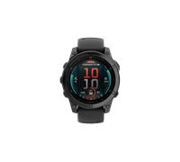GARMIN Fenix E - 47 mm AMOLED Smartwatch Faserverstärktes Polymer mit Metallgehäuse hinten Silikon, 22 mm, Schwarz/Silber