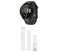 Garmin Forerunner 165, Easy to Use Lightweight GPS Running Smartwatch, Black & Quick Release Band Whitestone