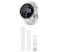 Garmin Forerunner 165, Easy to Use Lightweight GPS Running Smartwatch, White & Quick Release Band Whitestone