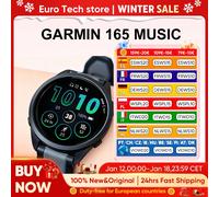 GARMIN Forerunner 165 Musik Smartwatch 43 mm mit GPS 1,2 Zoll AMOLED Touch 25+ Sportbildschirm Weiß (Musikversion)