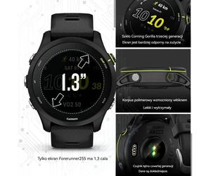 Garmin Forerunner 255 46mm Sport-Smartwatch mit 1,3-Zoll-Farbdisplay, 14-Tage-Akku, Kalorienzähler, RAM, Bluetooth, 5ATM Wasserdicht Grau