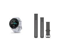 Garmin Forerunner 255 Lightweight GPS Running Smartwatch Up to 12 Days Battery Life, White Acc, Venu 3S, 18mm Band, Pebble Grey + Slate, WW/Asia