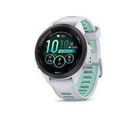 Garmin Forerunner 265S Smartwatch für Laufsport, farbiges AMOLED-Display, Trainingsmessungen und Wiederherstellungsinformationen, weißer Stein und Neo Tropic