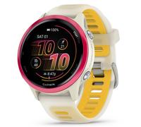 Garmin Forerunner 570 - 42 mm Bone/Himbeerrot Aluminium Schnellwechsel-Silikon-Armband 20mm