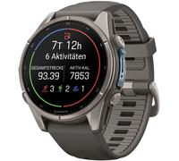 GARMIN Smartwatch "Fenix 9", grau, kieselgrau, titan 1, 43mm, ohne eSIM, Smartwatches, Smartwatch, Topseller (34147862-0) grau, kieselgrau, titan 1