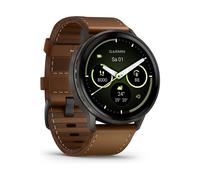 Garmin Venu 4 45mm salte/black/brown-leather
