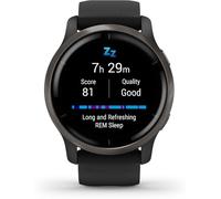 Garmin Venu 2 - GPS-Fitness-Smartwatch mit ultrascharfem 1,3“ AMOLED-Touchdisplay, umfassenden Fitness, über 25 vorinstallierte Sportarten, Music Pay