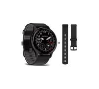 Garmin VENU® 3 VENU 3 "Schwarz/Schiefergrau mit Schnellwechsel-Leder-Armband + Schnellwechsel-Silikon-Armband" 010-02784-52