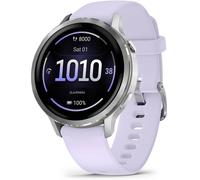 Garmin Venu 4 - 41mm Grau-Silber Schnellwechsel-Silikonarmband 18mm Lavendel