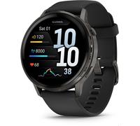 Garmin Venu® 4 (45mm) Fitness-Smartwatch mit Silikon-Armband (22mm) schwarz/schiefergrau