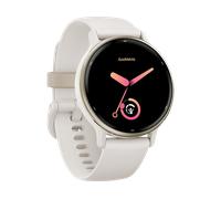 GARMIN VIVOACTIVE® 5 MUSIC Smartwatch faserverstärktes Polymer Silikon, 20mm, Elfenbein/Cremegold
