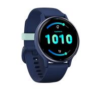 GARMIN VIVOACTIVE® 5 MUSIC Smartwatch faserverstärktes Polymer Silikon, 20mm, Kapitänsblau/Blau Metallic