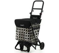 GARMOL Einkaufstrolley, faltbar, 48 l, Einkaufswagen, 4 Räder, großes Fassungsvermögen, Einkaufstrolley mit 4 Rädern, zusammenklappbar, Schwarz