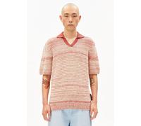 ARMEDANGELS - Yarnmix Knit - Polo-Shirt, Gr. M, rosa/beige (TabascoRed/Oatmilk/Sunflower)
