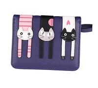 Garneck 1 Stück Damen Geldbörse Katzenmotiv Kurze Reißverschluss Münzbörse Multifunktionales Portemonnaie für Schule Büro Freizeit Ausreichend für Geld Karten Fotos Stilvolles