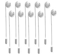 Garneck 10 Stück Filigrane Broschennadeln aus Kupfer Lange Anstecknadeln in Silber Wiederverwendbar für Damen Broschen und Selbstgemacht Schmuck Modische Accessoires für Alltag und Party
