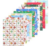 Garneck 10 Stück Weihnachtsstoff Baumwolle Meterware - 20x25 cm - Perfekte Stoffreste Für Quilten Patchwork Und DIY Bastelprojekte in Festlichem Design Für Eine Besinnliche Weihnachtszeit