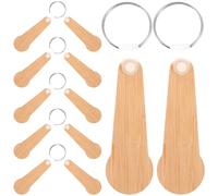 Garneck 12 Stück Einkaufswagen Wertmarken aus Bambus mit Schlüsselring Abnehmbar und Passend für Schlüsselbund Elegantes Design für Einkaufstrolley im Supermarkt