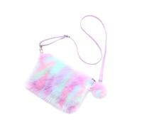 Garneck 1stück Regenbogen Plüsch Umhängetasche Für Damen Bunte Schultertasche Im Tie-dye Design Geräumig Und Stylisch Für Alltag Reisen Und Freizeit