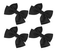 Garneck 2 Paar Handgefertigte Schleifen Schuhclips aus Schwarzem Stoff Dekorative Schuhschnallen für High Heels Ballerinas und Sandalen zur Individuellen Schuhdekoration