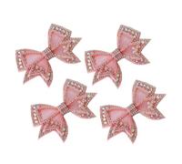 Garneck 2 Paar Strass Schleifen Schuhclips Abnehmbar Schleifen Schuhanhänger mit Kristallschnalle Vielseitige Schuhverzierung für Damen und Schmuck für High Heels und Flache Schuhe