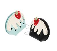 Garneck 2 Stück Kleine Süße Mini Geldbörse mit Reißverschluss PU Münzbeutel für Frauen Kompakt Modisch Langlebig Praktischer Organizer für Münzen und Karten für Reise und Alltag