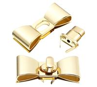 Garneck 2 Stück Metall Taschenschlösser Drehverschluss Handtaschenverschluss Geldbörsenverschluss Selbstgemacht Zubehör für Schulter und Umhängetaschen in Hellgold