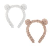 Garneck 2 Stück Niedliches Plüsch Bärenohren Stirnband für Damen mit Perfektem Sitz und Rutschfestem Design für Spa Sessions und Kostümpartys