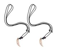 Garneck 2 Stück Pack Retro Zahnketten aus Acryl Unisex Zahnschmuck mit Künstlichem Anhänger Trendige Halsketten für Alltag und Party