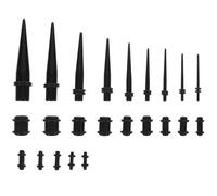 Garneck 23 Stück Ohrdehner Set Aus Dehnstäben 1-10 Mm - Hochwertiges Piercing Schmuck Set in Schwarz Für Sicheres Und Stilvolles Ohr Stretching