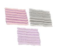 Garneck 3 Stück Elastisches Dusch Netz Stirnband aus Polyester mit Modischem Mesh Design und Elastizität zum Gesichtwaschen für Damen im Alltag Zufällige Farbe