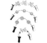 Garneck 4 Stück Damen Pulloverclip Strickjackenclip aus Metall Dekorativer Blumen und Schmetterlings Broschenverschluss für Rücken Schal Einfach zu Befestigen Vielseitiger Kleidungsclip
