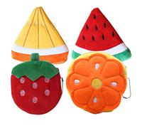 Garneck 4 Stück Süße Frucht Münzgeldbörsen Aus Plüsch Mit Reißverschluss Kleine Portemonnaies Für Damen Und Mädchen Für Münzen Und Karten Reise Und Alltagsnutzung