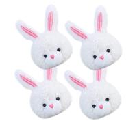 Garneck 4stücke Teiliges Plüsch Kaninchen Diy Broschen Charms Für Kleidung Taschen Handyhüllen Weiche Kaninchen Anhänger Kuschelige Verzierungen Für Handwerk Und Haarschmuck