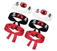 Garneck 6 Stück pack Japanische Stirnbänder für Herren Atmungsaktiv und Schweißabsorbierend aus Polyester für Kochen und Karate Modisches Design für Verschiedene Anlässe
