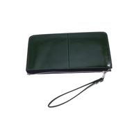 Garneck Damen Geldbörse Dunkelgrün mit Reißverschluss und Schnalle Große Kapazität Envelope Bag Tragbare Handtasche und Kartenhalter Sicherer Schutz für Smartphone