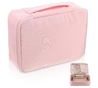 Garneck Extra Große Kosmetiktasche mit Henkel Tragbare Make Up Organizer Tasche aus Leichtem Material Reise Kulturbeutel mit Großem Stauraum und Reißverschluss für Toilettenartikel