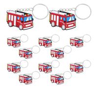 Garneck Feuerwehr Schlüsselanhänger 12 Stück Multifunktionale Kleiner Feuerwehrauto Anhänger als Partygeschenke für Kindergeburtstage und Feuerwehr Mottopartys