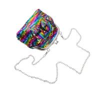 Garneck Glitzernde Einzelschultertasche Für Mädchen Bunte Umhängetasche Aus Kunstleder Mit Schmetterlings Schmuck Modische Kindergeldbörse Für Alltag Und Party