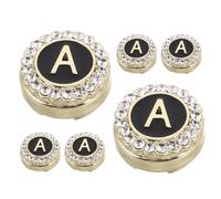 Garneck Goldene Manschettenknöpfe Buchstabe A Verchromt Herren Anzugaccessoires für Hemden 6 Stück Smoking Schmuck mit Clipverschluss