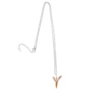 Garneck Haifischzahn Anhänger Halskette mit verstellbarem Metallband Silberkette im Vintage Stil Surfer und Strandschmuck für Herren und Jungen