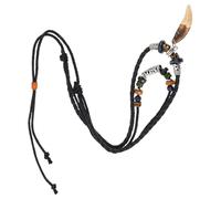 Garneck Halskette Herren mit Hai-zahn Anhänger Zweireihige Perlenkette aus Ethnischen Materialien Ozean-inspirierter Schmuck für Männer Handgefertigt