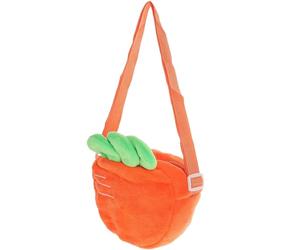 Garneck Karotten Plüschtasche Umhängetasche aus Velours mit Langem Schulterriemen Handliche Niedliche Tasche für Handy und Schlüssel für Mädchen im Cartoon Design